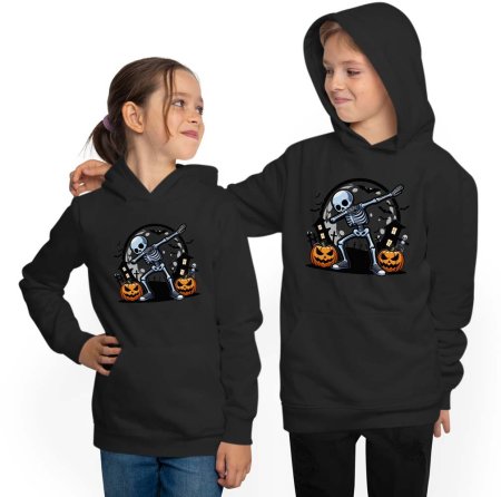 Halloween Hoodie with Dab Dancing Skeleton i623
